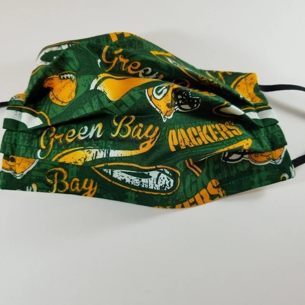 Hand Crafted Face Mask NFL Sports Team Green Bay Packers Green Yellow
